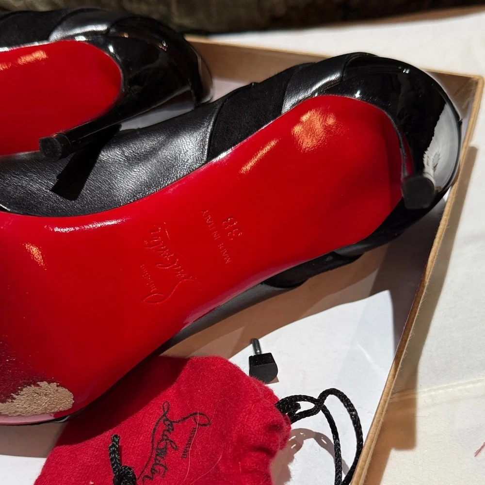 Christian Louboutin Black Patent Leather Heels - Picture 12 of 14